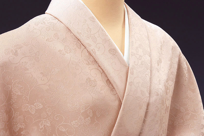 楽天市場】色無地 先練唐織桐唐草 灰桜【反物1反・胴裏1枚・共色八掛1