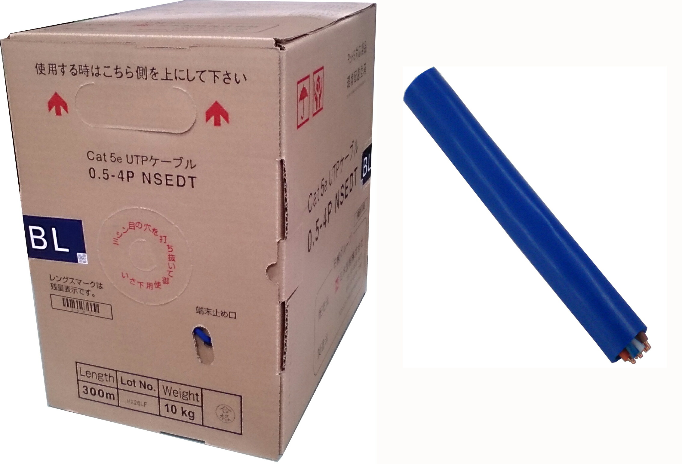 楽天市場】【在庫あり】日本製線 Cat5e LANケーブル 単線 0.5-4P NSEDT