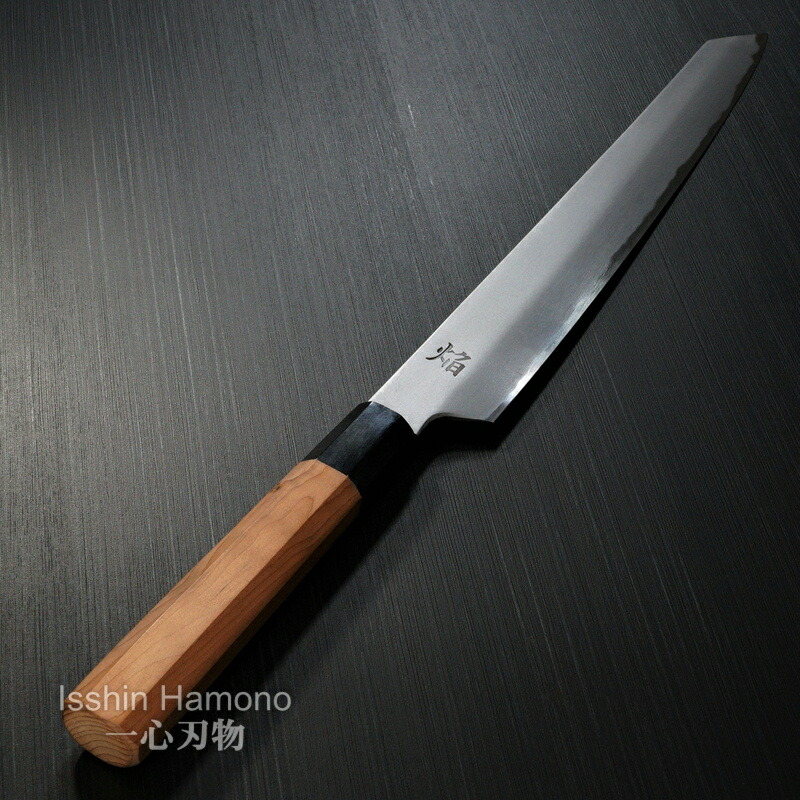 響*様 青二鋼 左用 先丸柳刃包丁300㎜ 尺0寸 柄無し 青二鋼 左用 先丸