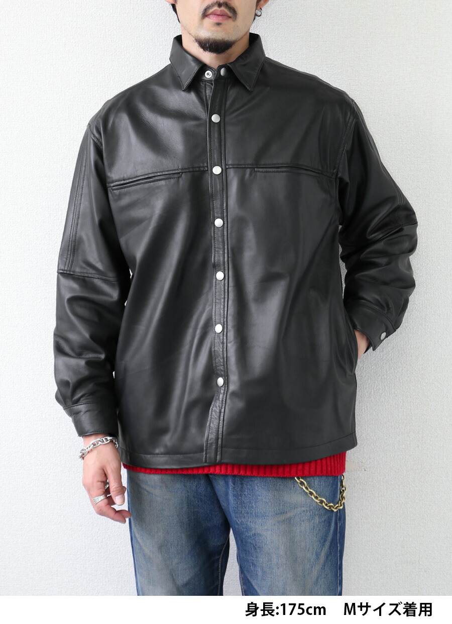 楽天市場】レザーシャツ レザージャケット 長袖 シャツ メンズ