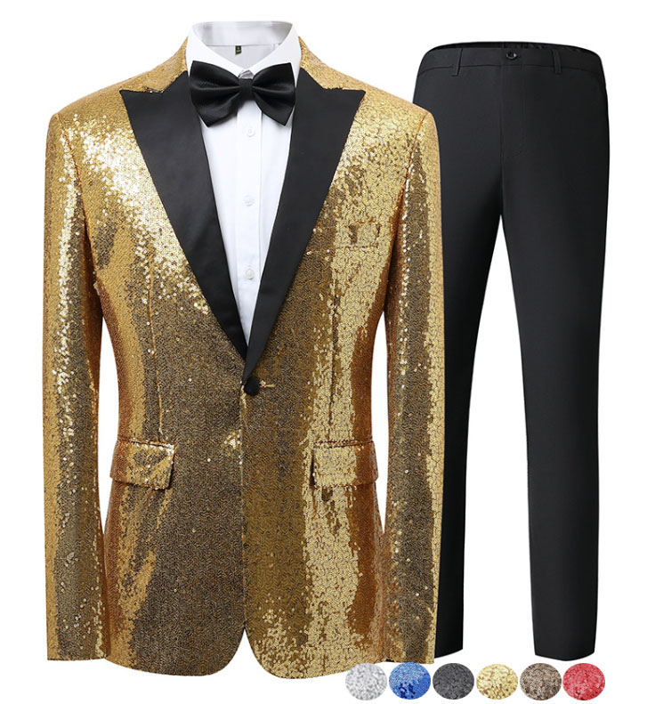 楽天市場】メンズ ステージ衣装 スパンコール スーツ 蝶ネクタイ付き 3