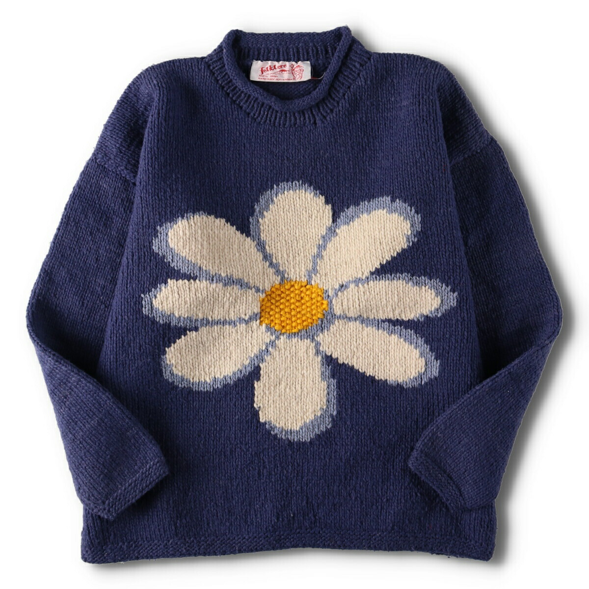 楽天市場】古着 folklore 花柄 ロールネック エクアドルニットセーター