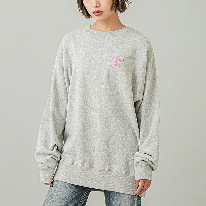 楽天市場】【 X-girl エックスガール 】 X-girl FLAG BIG SWEAT TOP