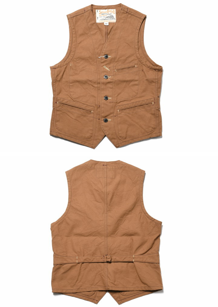 楽天市場】シュガーケーン SUGAR CANE ベスト 13oz. ブラウンダック
