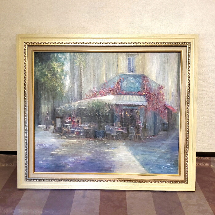 フェルナンド ラバル パリ風景 アンティーク 油絵 油彩画 額縁