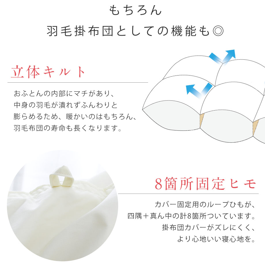 楽天市場】羽毛布団 シングル SL 150×210 立体キルト 選べる羽毛布団