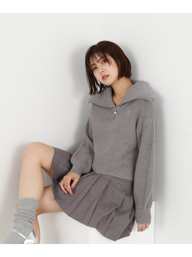 楽天市場】【SALE／30%OFF】ビッグカラーハーフジップニットトップス