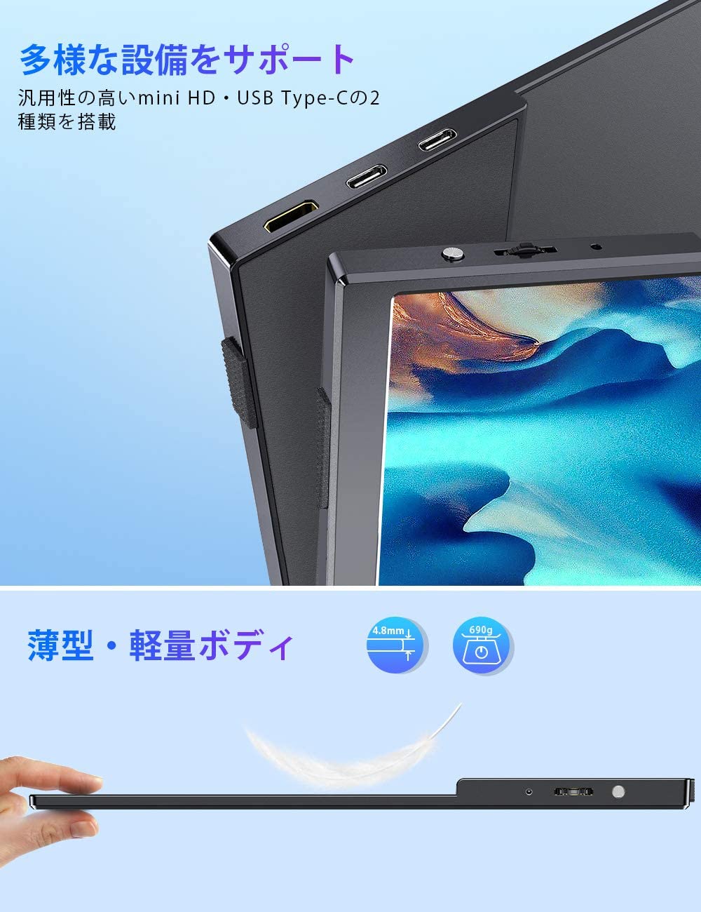 楽天市場】タッチ ディスプレイ 15.6インチ ポータブル モニター