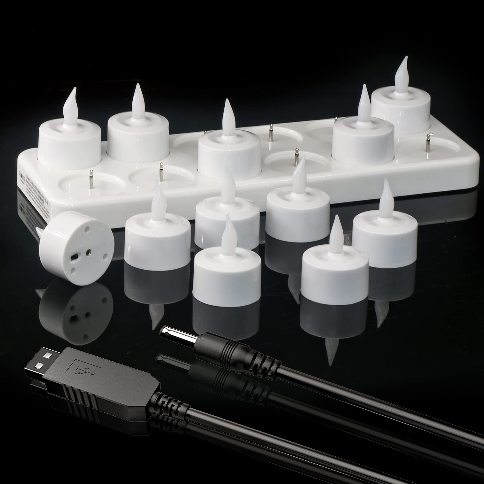 楽天市場】無炎充電式LEDキャンドル 充電式キャンドルライト 12個