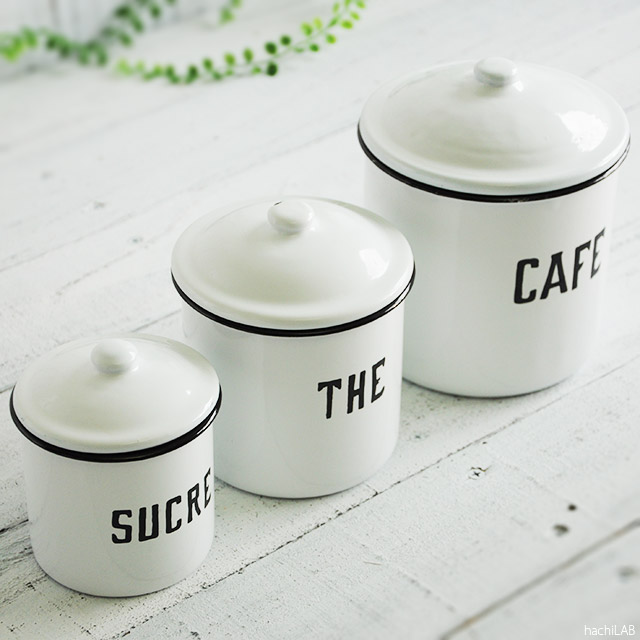 楽天市場】ホーロー キャニスター 3サイズセット（CAFE THE SUCRE