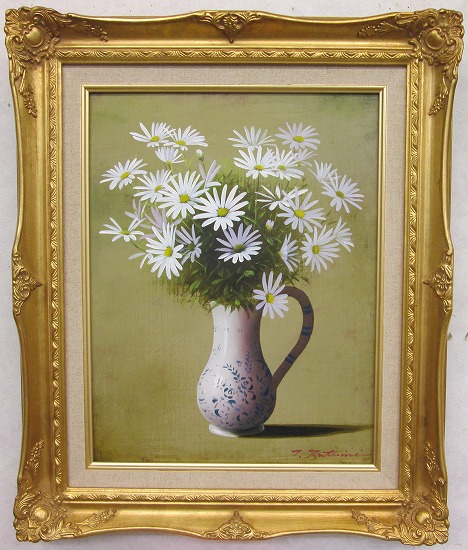 楽天市場】「マーガレット」堤照男（F6サイズ油彩画[油絵]（直筆油彩