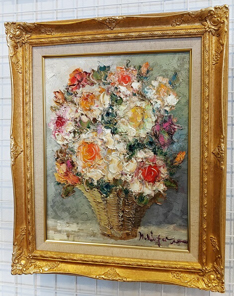 楽天市場】「薔薇」渡部ひでき（F6サイズ油彩画[油絵]（直筆油彩画