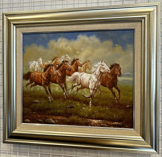 楽天市場】「九頭馬」M.Hark F8サイズ油彩画・直筆油彩画・油絵・風水