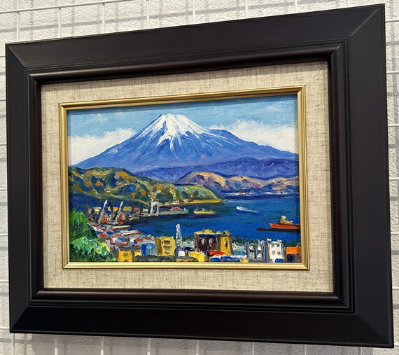 楽天市場】清水港より富士 羽沢清水 サムホールサイズ油彩画（油絵