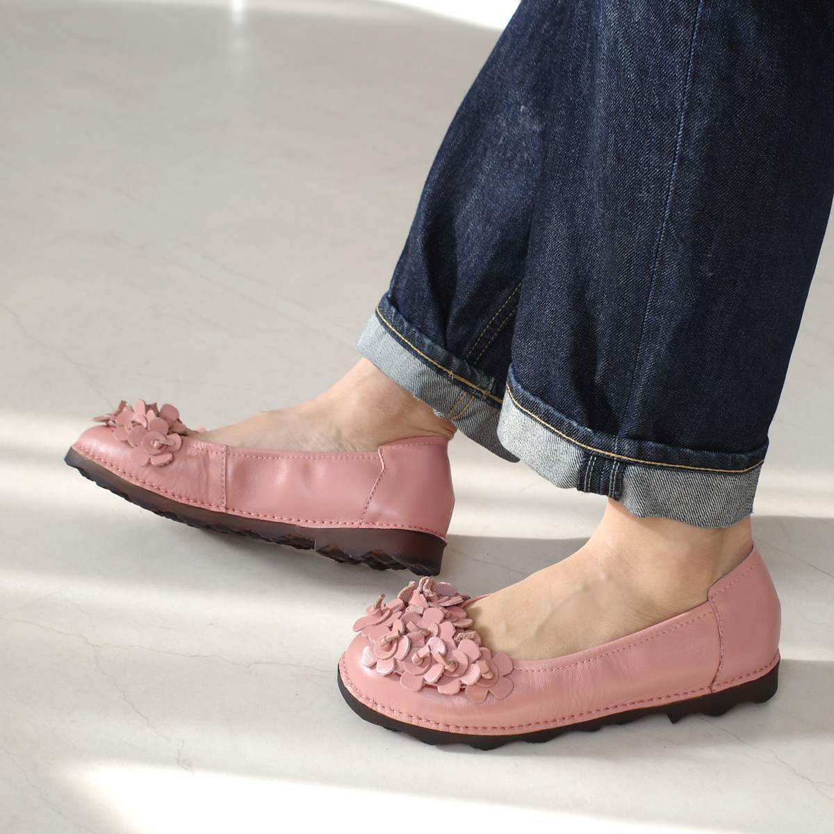 楽天市場】パンプス 歩きやすい 疲れない 本革 フラワー モチーフ 靴 2