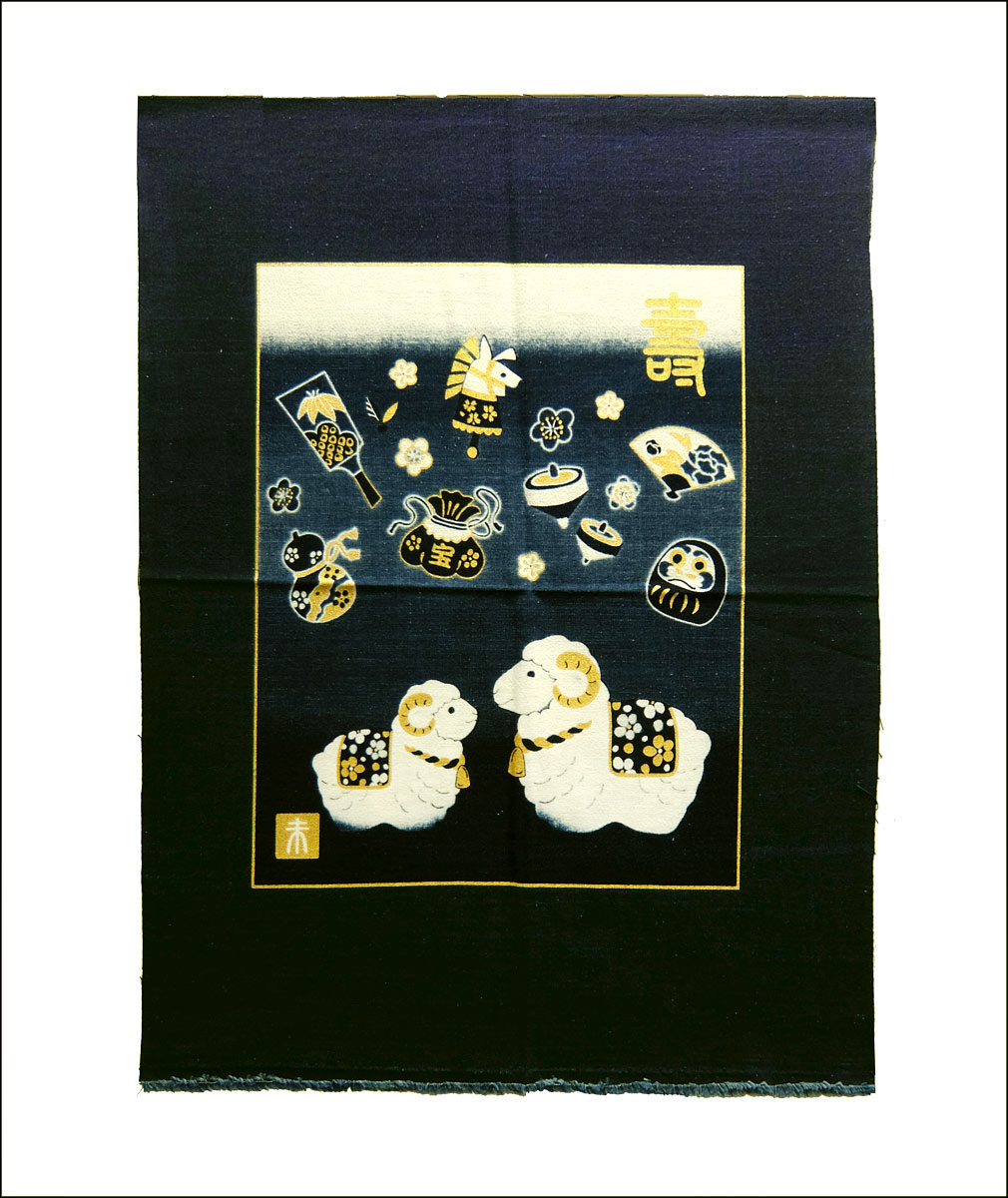 楽天市場】在庫処分 タペストリー生地 本藍染め No.333 十二支