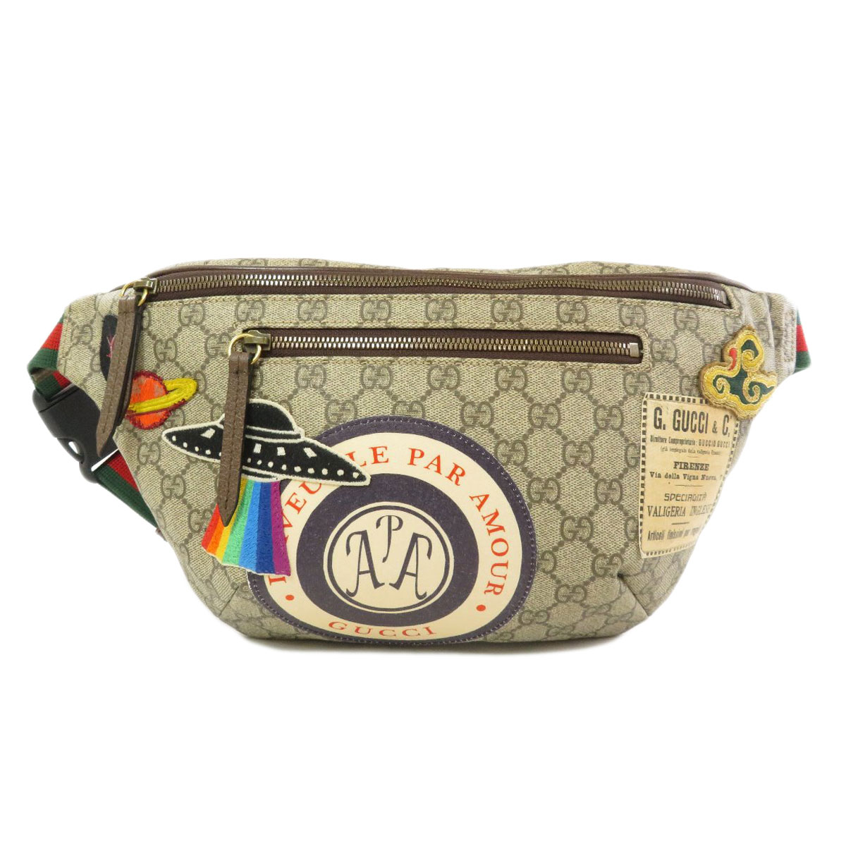 楽天市場】グッチ 529711 GG スプリーム UFOワッペン ヒップバッグ