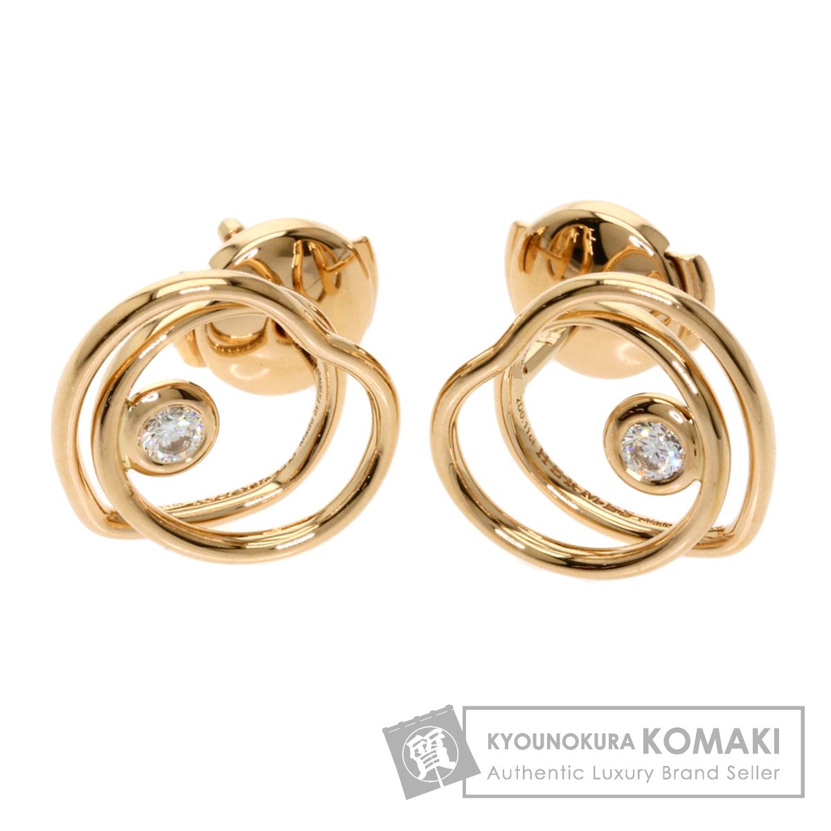 楽天市場】エルメス ヴェルティージュクール ダイヤモンド ピアス K18