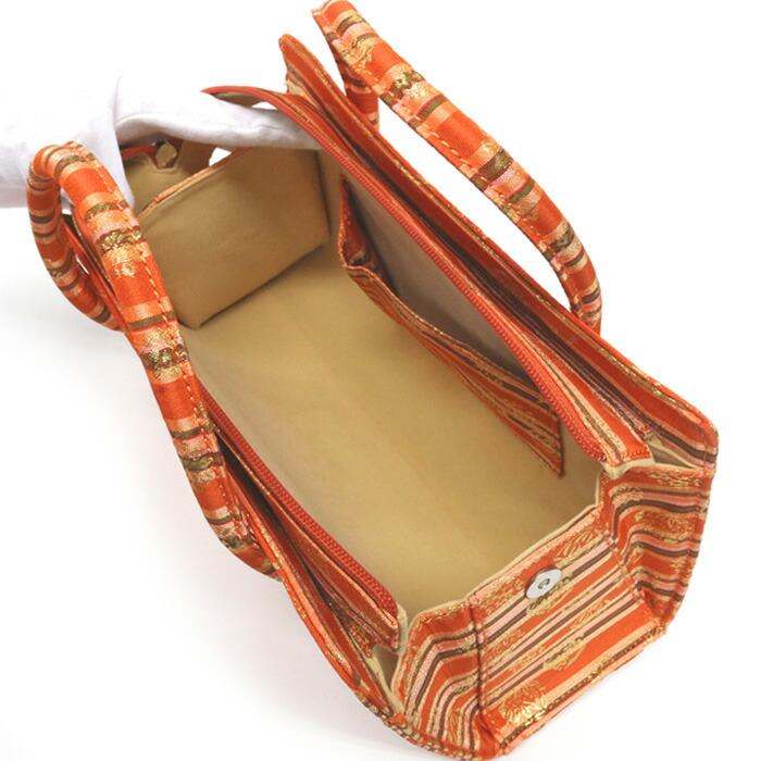 楽天市場】【訳あり】利休バッグ(08A010) 金襴 縞 文様 和装バッグ