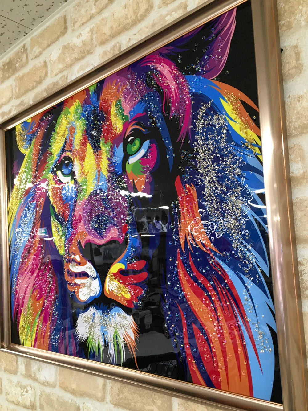 楽天市場】【クリスタルアート ライオン NO.48】クリスタルピクチャー