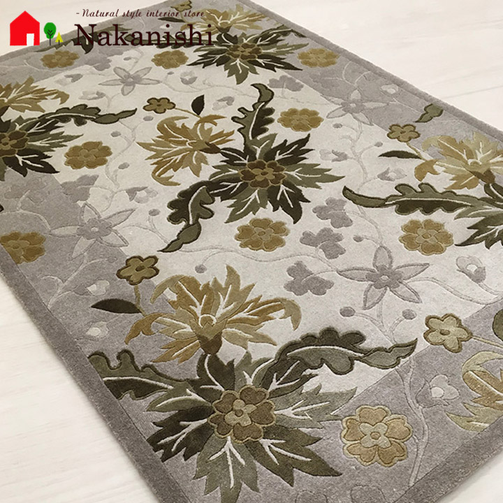 楽天市場】【中国段通 カシミヤ&シルク 玄関マット】「黄金色の花