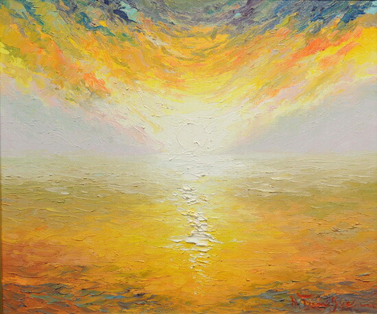 楽天市場】絵画 油絵 朝焼け (谷口春彦) 送料無料 【肉筆】【油絵