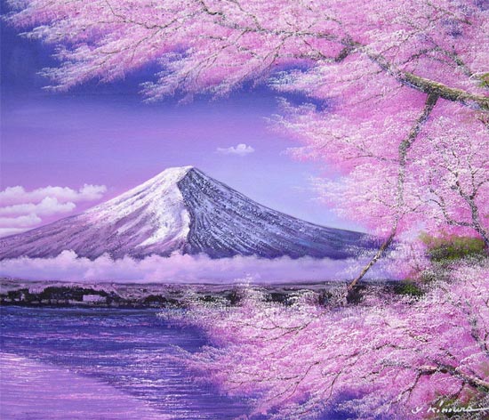 楽天市場】絵画 油絵 富士に桜 （木村由記夫） 送料無料 【肉筆