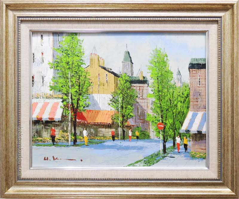 楽天市場】絵画 油絵 並木路のある街（フランス・ラマルク） （黒沢久