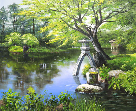 楽天市場】絵画 油絵 兼六園 F20号 （小池三郎） 送料無料 【肉筆