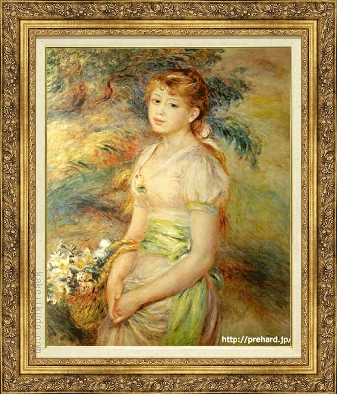 楽天市場】ルノワール 絵画 花籠を持った少女 F15号 送料無料 【複製