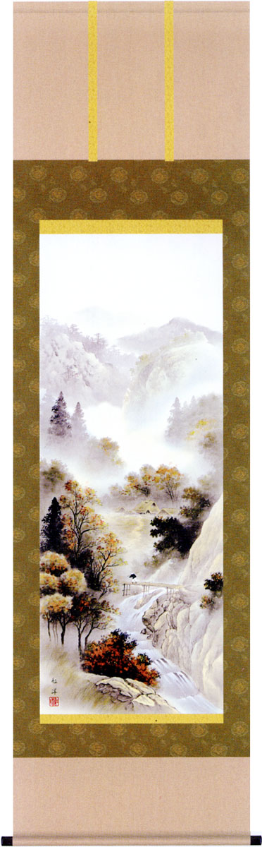 楽天市場】掛け軸 彩色山水 (田口紅洋) 送料無料 掛軸 : 掛け軸・絵画