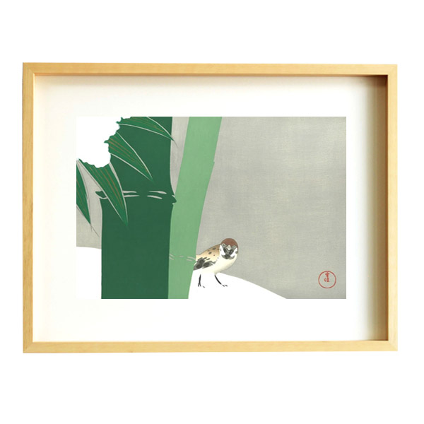 楽天市場】芸艸堂 木版画 神坂雪佳「No.2 雪中竹(額装)」神坂雪佳用額