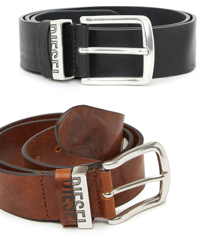 楽天市場】DIESEL ディーゼルメンズレザーベルト ブラック ダーク