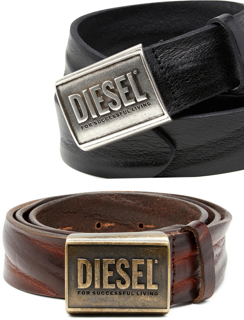 楽天市場】DIESEL ディーゼル レザーベルトロゴプレートバックルメンズ
