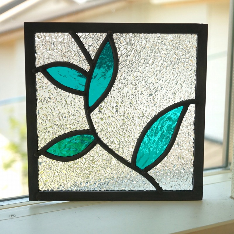 ステンドグラスパネル 葉っぱ達9 ステンドグラスパネル 葉っぱ達9