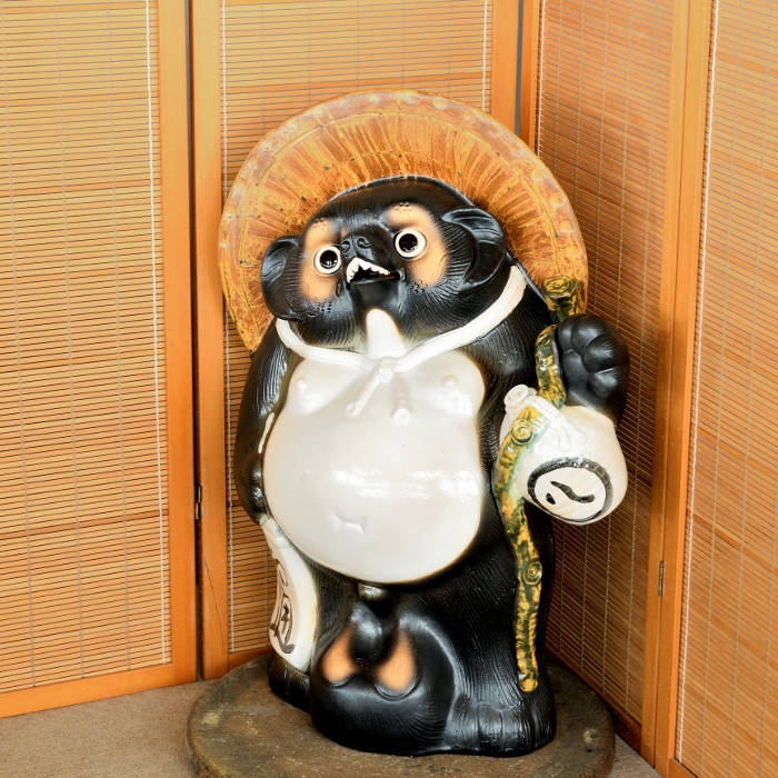 楽天市場】信楽焼 陶器 たぬき 福ひねり狸 25号 しがらき焼 やきもの