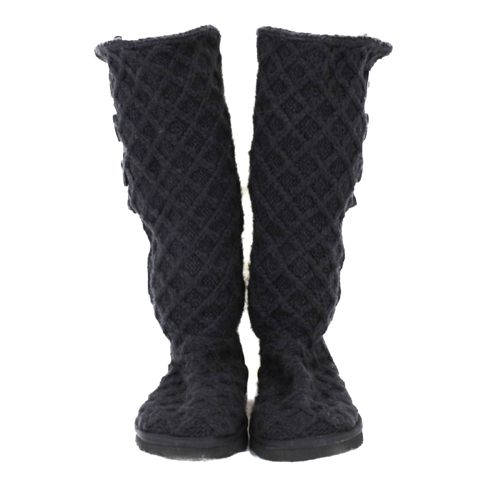 楽天市場】UGG アグ ニットロングブーツ ブラック ニット レディース