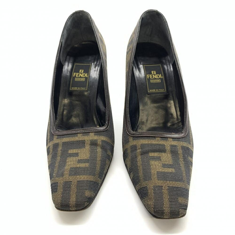 楽天市場】FENDI フェンディ ズッカ柄 パンプス ヒール ナイロン