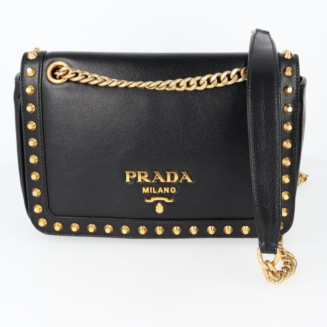楽天市場】プラダ【PRADA】1BD147 スタッズ チェーンショルダーバッグ