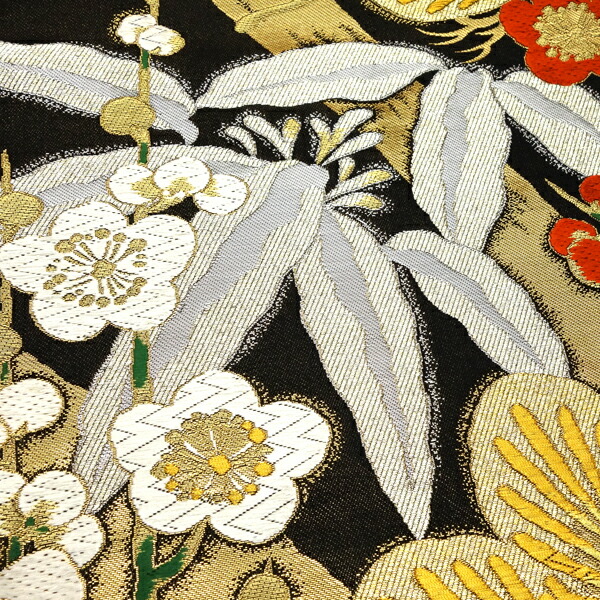 楽天市場】絲屋善創 袋帯 振袖用 仕立て付き 黒 正絹 松竹梅 新品 購入