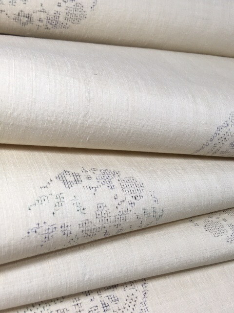 楽天市場】105 結城紬 重要無形文化財 本場結城紬 100亀甲飛び柄 地機