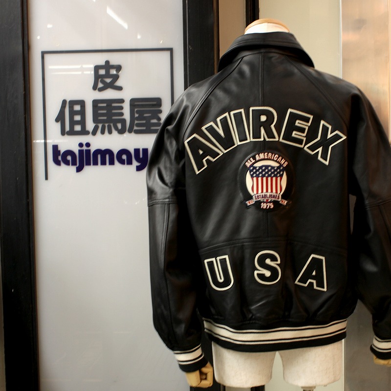 楽天市場】AVIREX 人気スタジャン レザーメンズ 本革ジャケット ヴァー