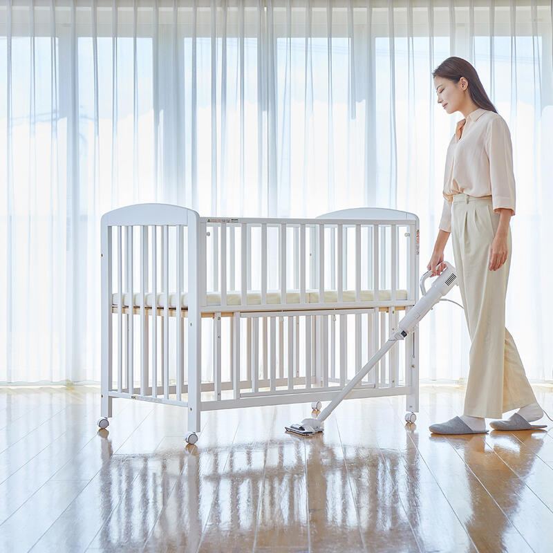 楽天市場】ベビーベッド ハイタイプ 木製 キャスター付き プチホワイト