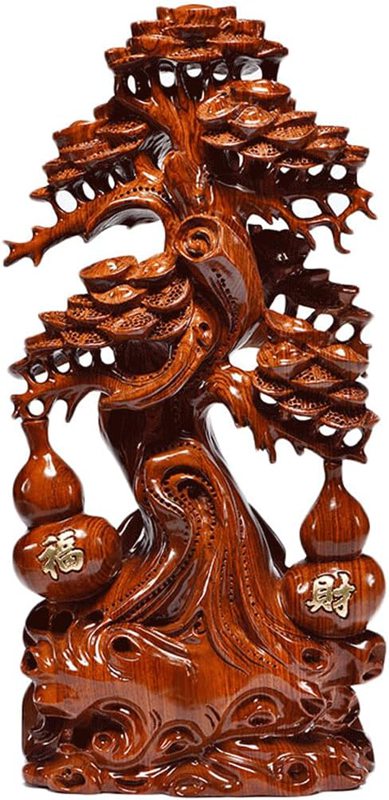 楽天市場】木彫り【招財樹】金のなる木 黄花梨 花梨木 高級天然カリン