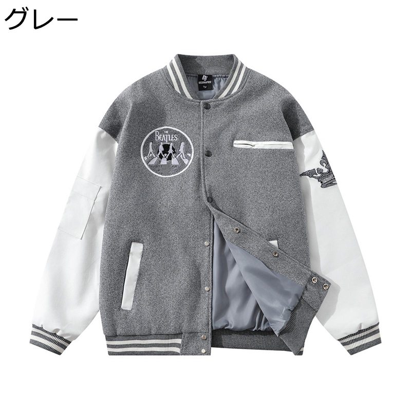 楽天市場】ジャケット メンズ ワッペン スタジャン ストリート系 PU革