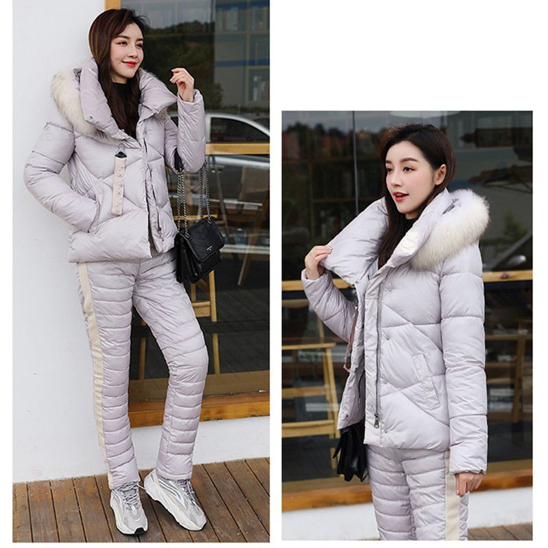 楽天市場】スキーウェア レディース 防寒 ファーフード付 上下セット