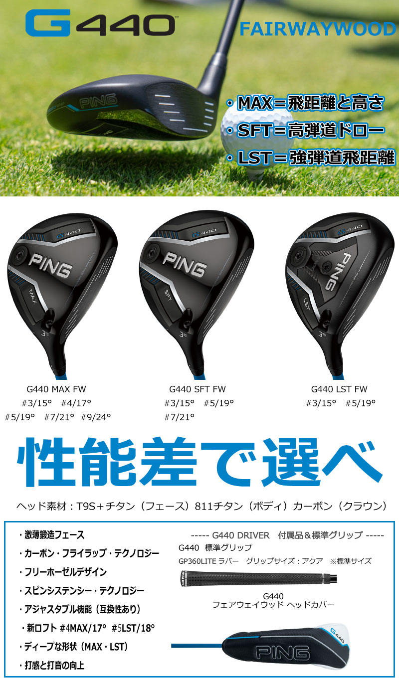 楽天市場】ピン G440 フェアウェイウッド PING GOLF MAX SFT LST