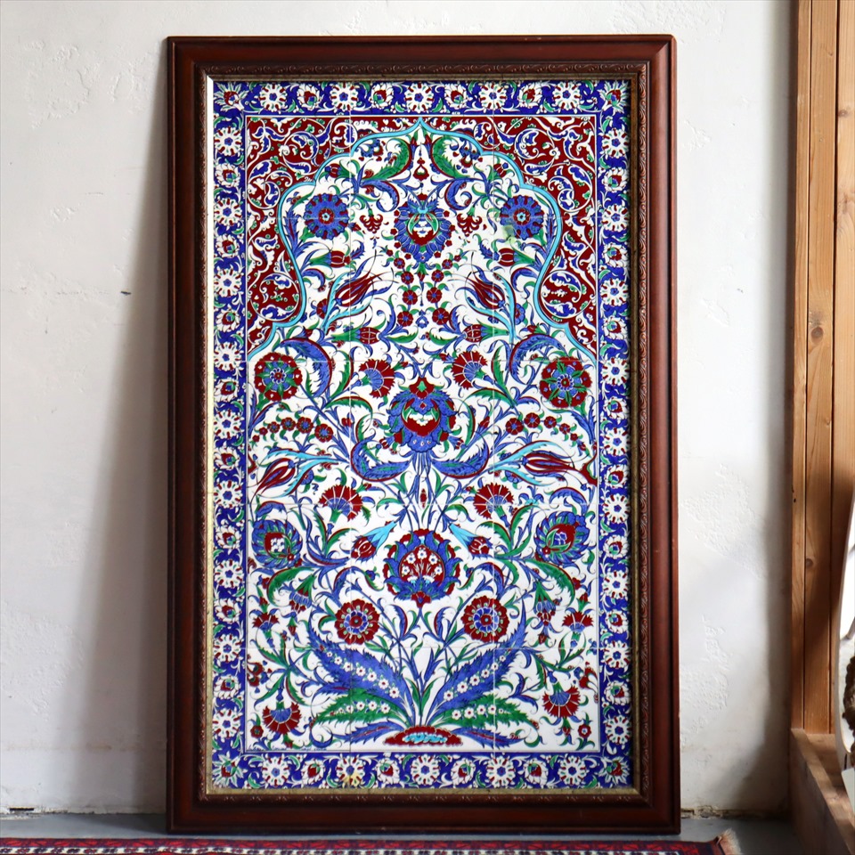 楽天市場】トルコ陶器 手書きタイルのパネルタイル15枚オットマン