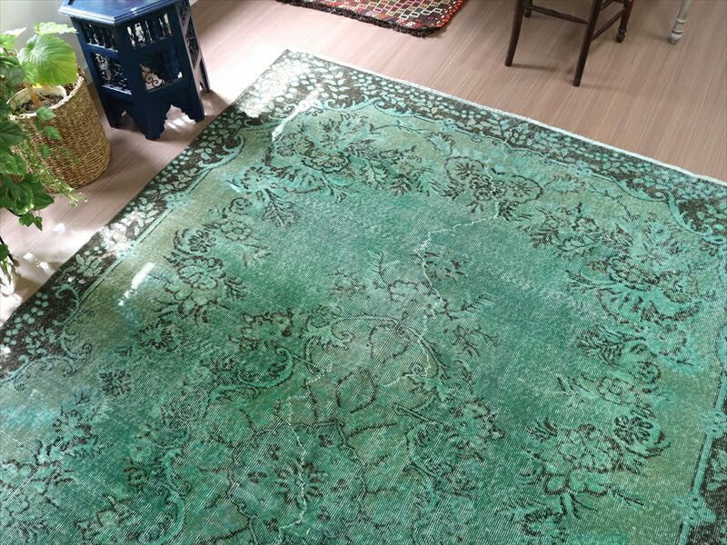楽天市場】オーバーダイド ヴィンテージラグ グリーン 299×196cm
