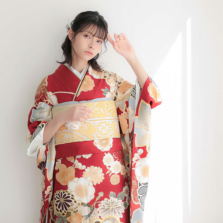 楽天市場】(卒業式応援Point10倍 3/5迄) 未仕立て 振袖 22点セット「赤